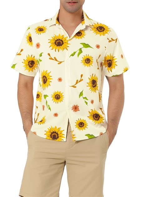 Lars Amadeus Mens Short Sleeve Printed Button Front Beach Hawaiian