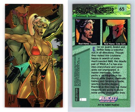 Zealot And Grifter 65 Wildc A T S 1994 Wildstorm Chrome Trading Card