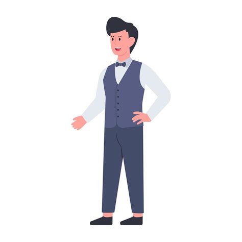 Waiter Character Editable Vector 5211426 Vector Art At Vecteezy