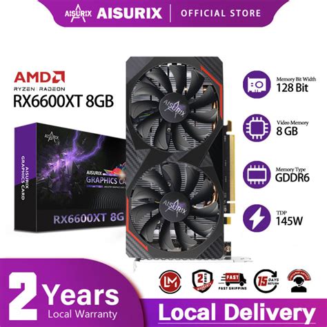 AISURIX RX 6600 XT 8GB Graphics Card GDDR6 128Bit Memory GPU AMD Video