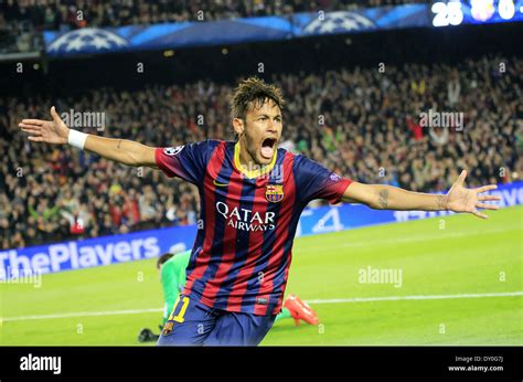 Barcelona Spain 1st Apr 2014 Neymar Jr Celebration In The Match