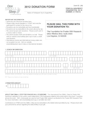 Fillable Online Onesmallstep Fpwr OSS Donation Form Foundation For