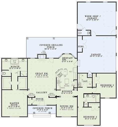 Ranch Style House Plan 3 Beds 2 5 Baths 2096 Sq Ft Plan 17 174 Floor