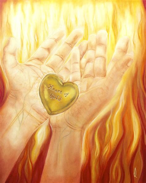 Heart Of Gold Painting By Jeanette Sthamann Pixels