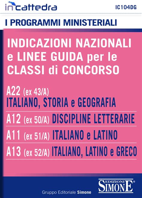 Ebook Indicazioni Nazionali E Linee Guida Per La Classe Di Concorso