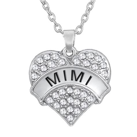 Silver Mimi Necklace Mimi Cubic Zirconia Heart Pendant Mimi Etsy