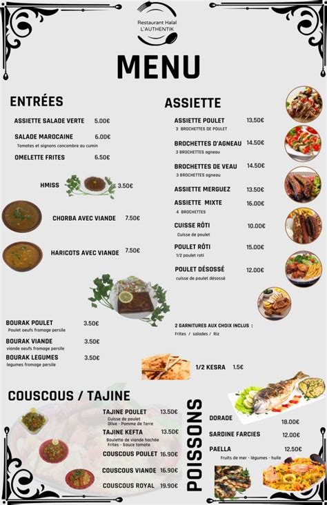 Cartes Menus Les Saveurs De L Orient Restaurant Maghr Bin Mulhouse