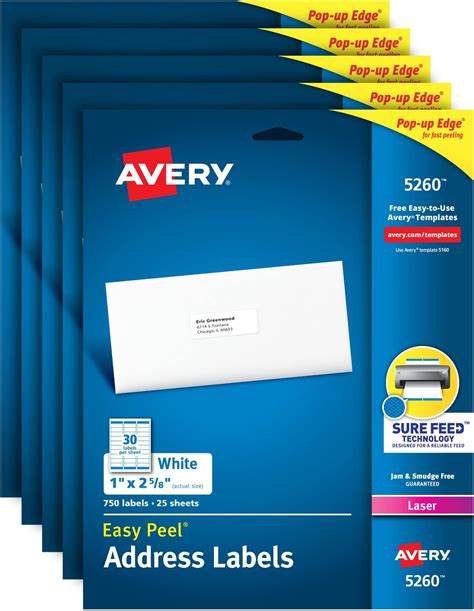 Amazon Avery Address Labels With Sure Feed For Laser Printers 1