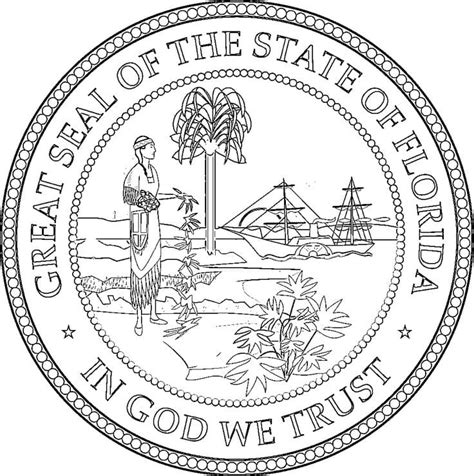 Florida State Seal Coloring Page