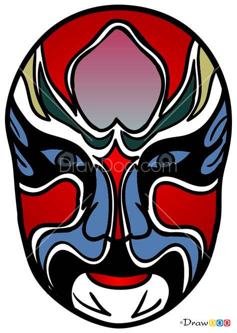 How To Draw Chinese Opera Mask Face Masks