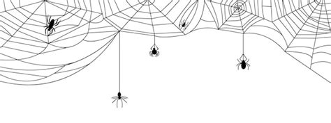 Premium Vector Black Cobweb Isolated Banner Spiderweb Halloween