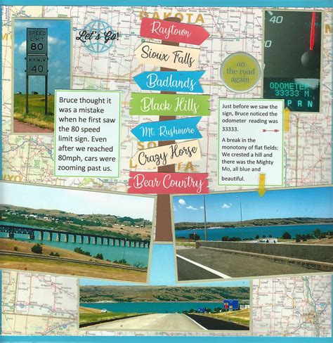 Lets Go Road Trip Vacation Road Sign Map Scrapbook Page Scrapbook Layout Travel Book Layout