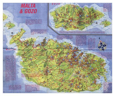 Mapa Tur Stico De Malta Con Alivio Caminos Y Ciudades Malta Europa