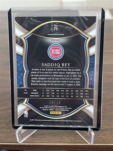 2020 21 Panini Select Saddiq Bey RC Blue White Green Shimmer Prizm