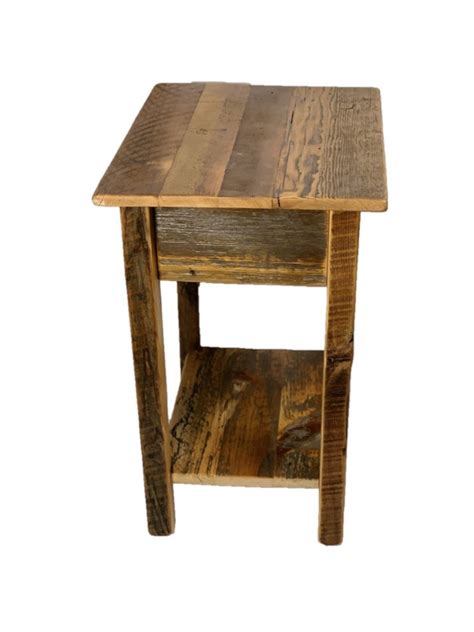 Rustic Barn Wood End Table Etsy