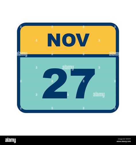 November 27th Date on a Single Day Calendar Stock Photo - Alamy