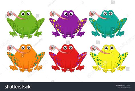 Cute Cartoon Frogs Vector Amphibian Animal Stock Vector Royalty Free