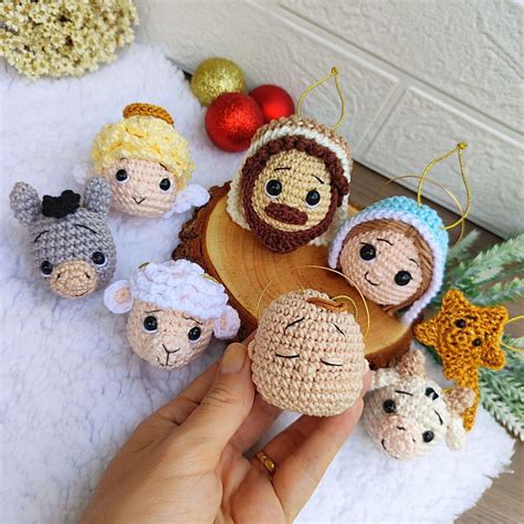 Presépio Feliz Amigurumi Enfeites Árvore de Natal Crochê Elo7