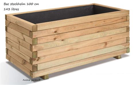 jardinière 100 cm Bois pour Plantes Stockholm autoclave achat vente