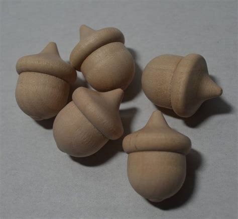 Wooden Acorns 1 3 8 Set Of 5 Unfinished Wood Acorns Etsy Diy Fall