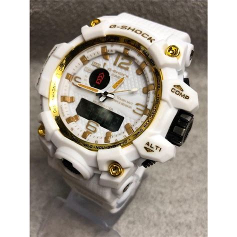 Relógio Masculino G Shock Smael Branco e Dourado no Shoptime