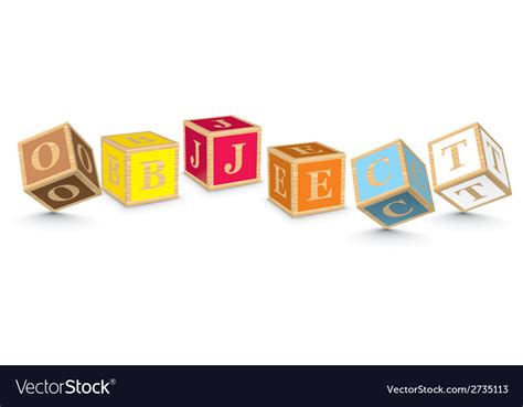 Word object written with alphabet blocks Vector Image