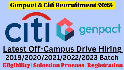 Genpact Off Campus Drive For Batch Citi Latest Jobs