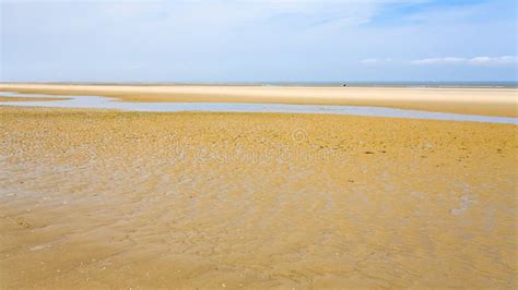 Panoramic View Of Yellow Sand Beach Of Le Touquet Stock Image Image