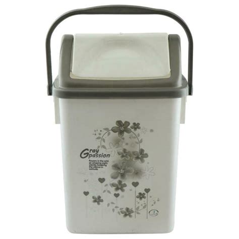 Joyo Happy Home Printed Grey Plastic Dustbin L Jiomart