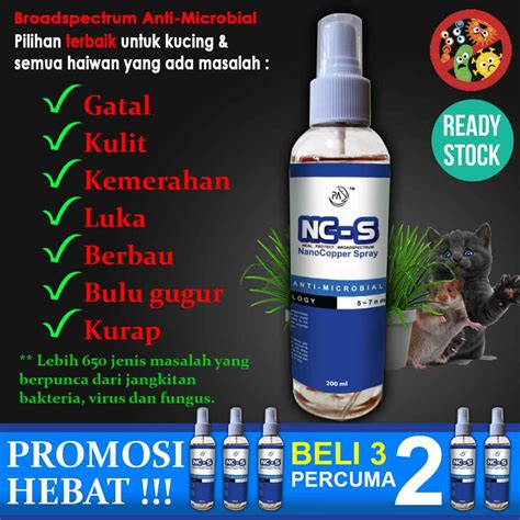 Merawat Kucing Sporo Kurap Kudis Luka Pa Nc S 200ml 5nm Nanocopper