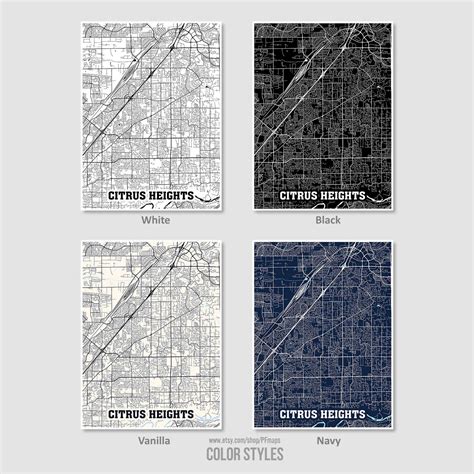 Citrus Heights Map Print Citrus Heights City Map California - Etsy