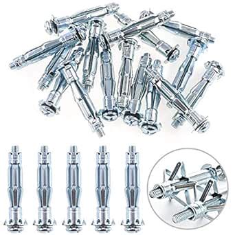 Glarks Pcs X Mm Heavy Duty Zinc Plated Steel Molly Bolt Hollow