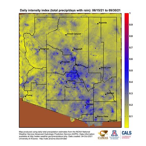 Arizona Monsoon Season Precipitation Maps