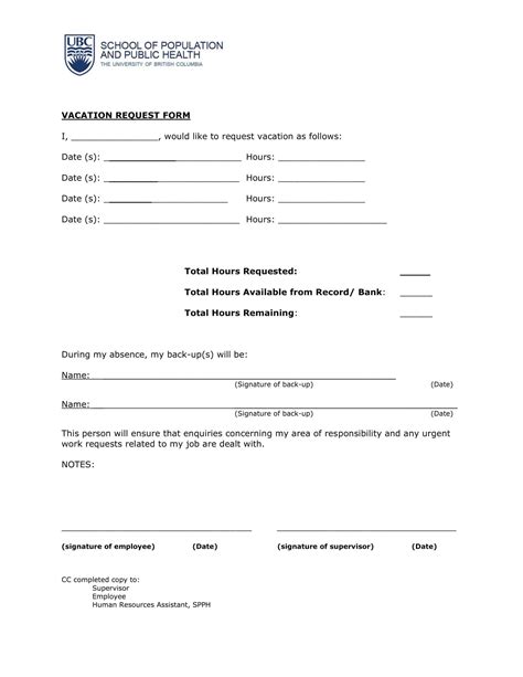 Vacation Request Form Template Excel At Genemmalynnblog Blog