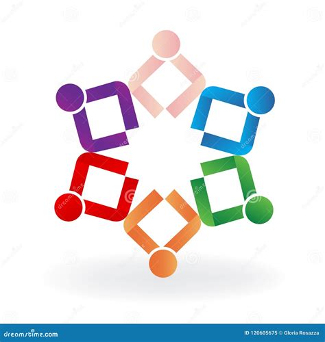 Logo Teamwork Friendship Unity Business Colorful People Icon Logotype