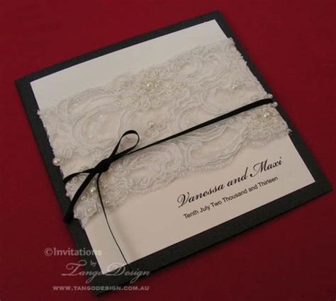 LACE Wedding Invitations. VINTAGE Lace Invitation. Vintage Pearl Lace Trim Invite. Rustic ...