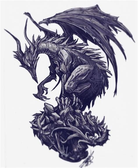 John Devlin Illustration Commission Work Black Dragon Kalameet