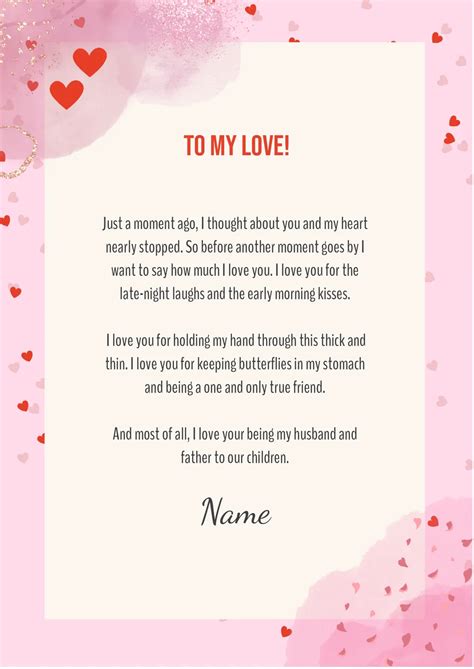 Free Love Letter Template For Google Docs