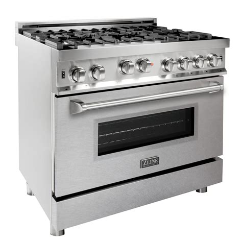 ZLINE Kitchen and Bath ZLINE 36 in. Professional Gas on Gas Range in Stainless Steel with ...