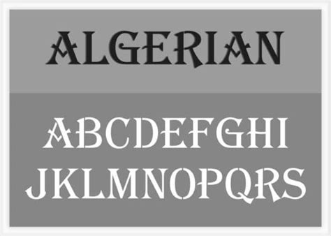 Algerian Font Alphabet Stencil | Letter Stencils | Stencils Online