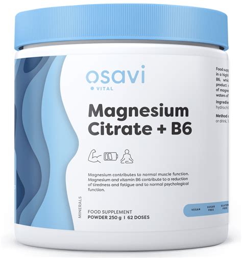 Magnesium Citrate B6 Powder 250 Grams Nutripharm