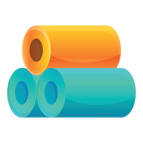 icono de rollos de fibra de producción textil estilo de dibujos