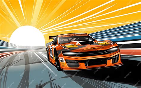 Colorful Illustration nascar race car sports background | Premium AI ...