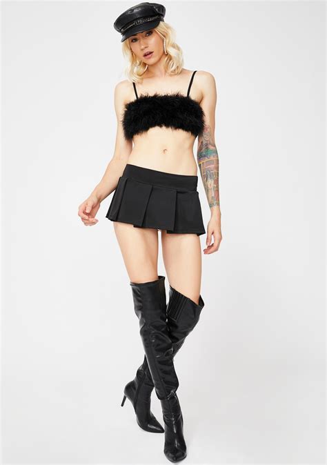 Micro Mini Pleated Skirt Black Dolls Kill