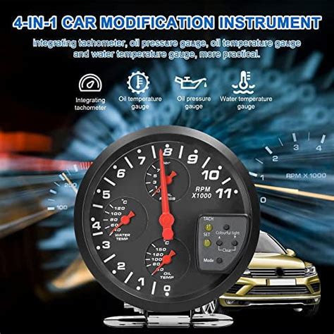 Oil Pressure Gauge Buzhi Inch In Car Multifunctional Gauge