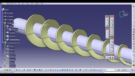 Catia V Surface Design Of A Simple Spiral Shaped Part Youtube