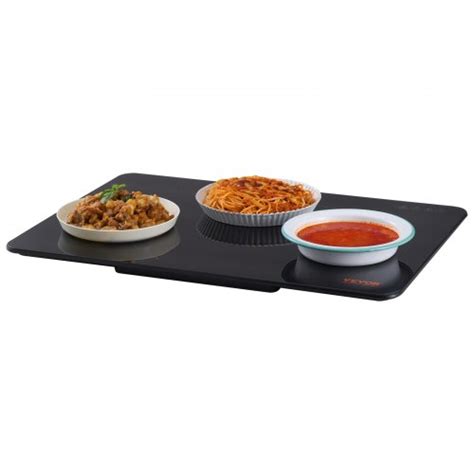 VEVOR Electric Warming Tray, 16.5" x 23.6" Portable Tempered Glass ...