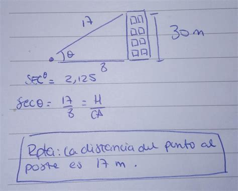 3 Desde Un Punto En Tierra Se Observa Lo Alto De Un Poste De 30 M De