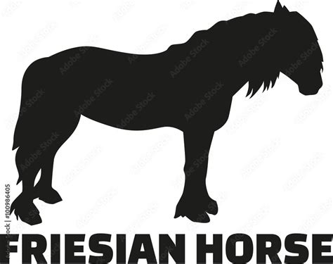 Friesian horse with name Stock Vector | Adobe Stock