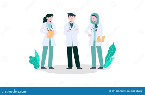 Ilustración De Concepto De Equipo Profesional De Salud Stock de